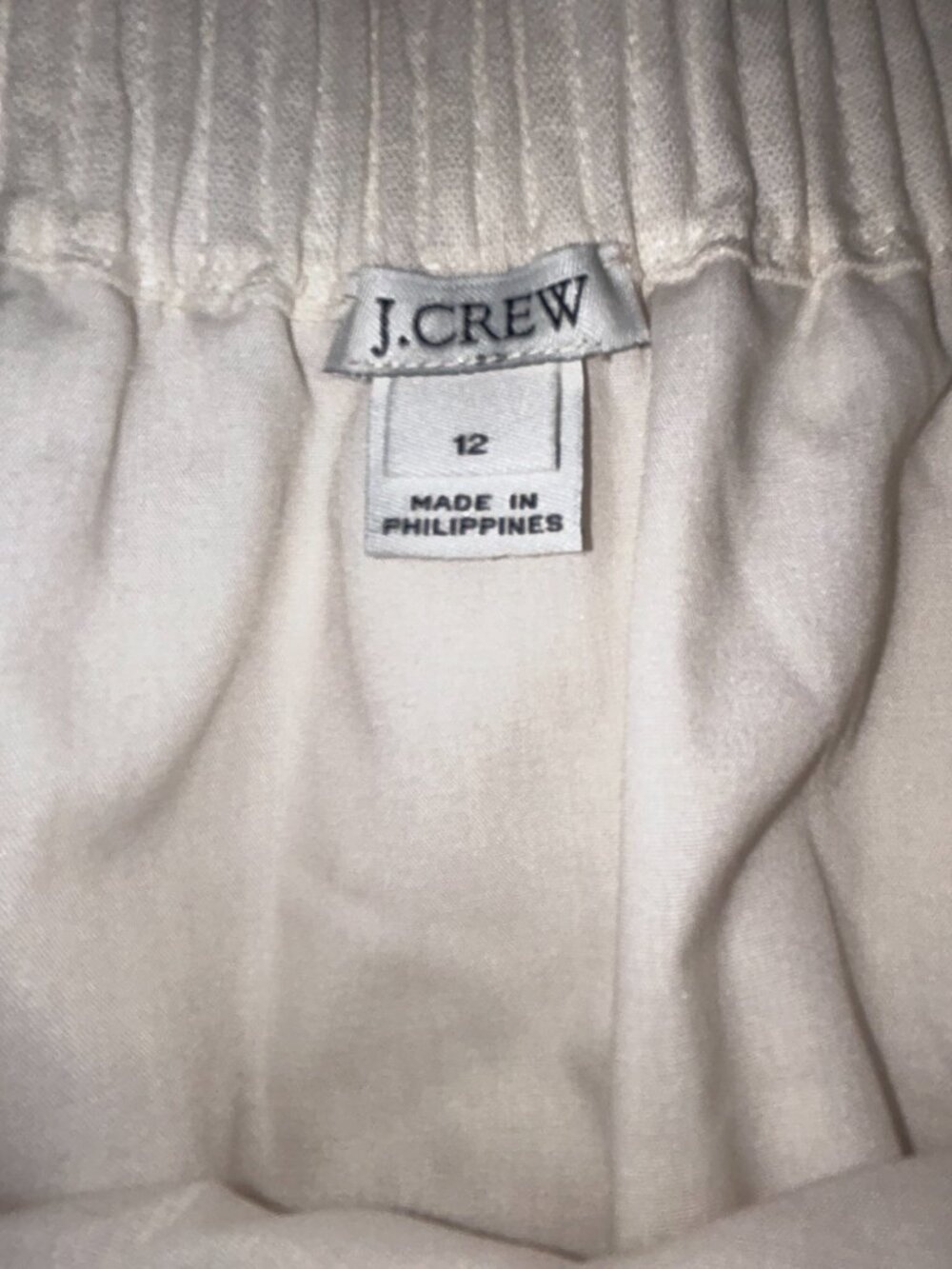 Women's J. Crew Ivory Scalloped Hem Mini Skirt Size 12 Like New - Picture 6 of 7